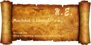 Machka Eleonóra névjegykártya